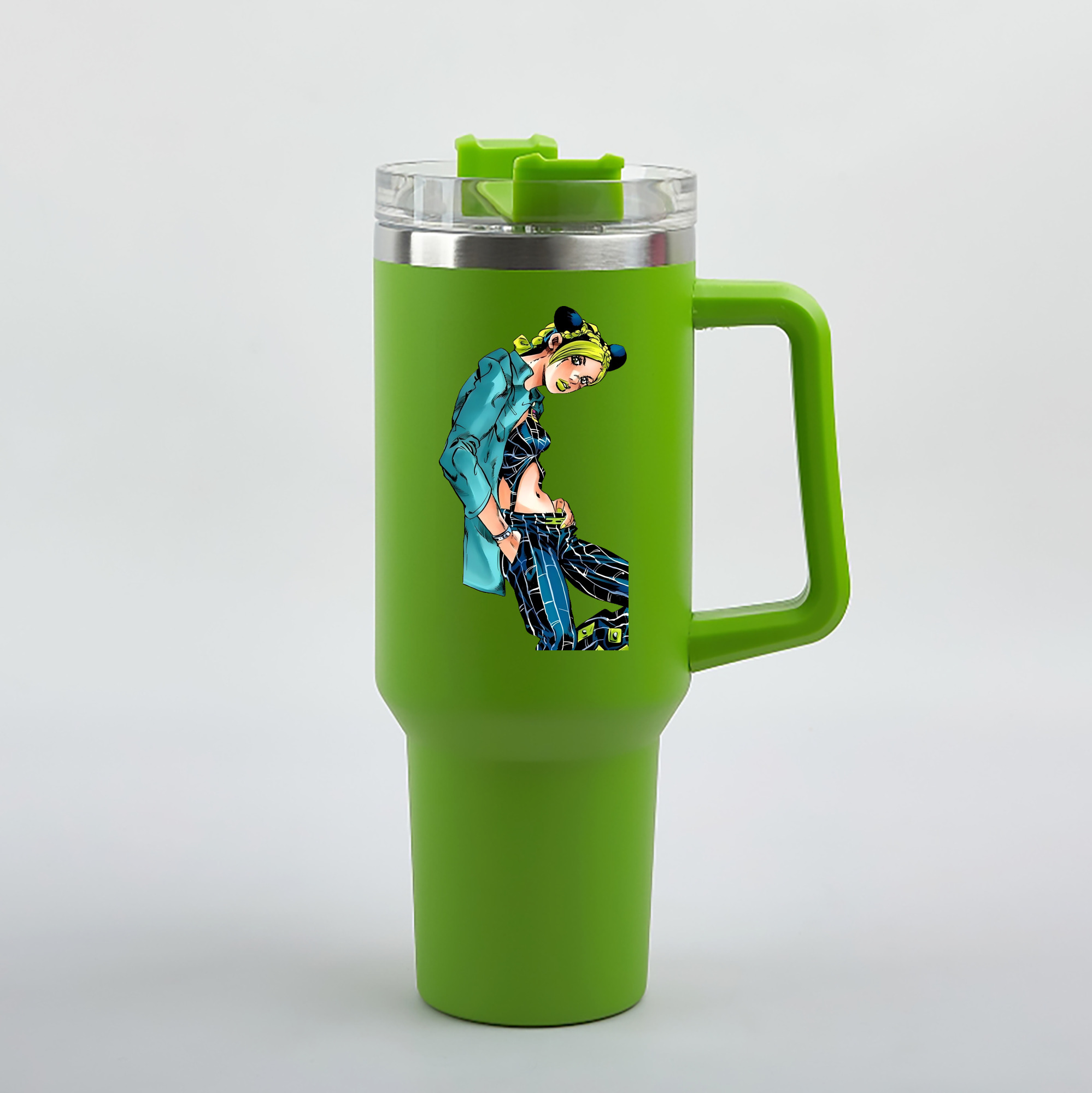 （画像用） "ジョジョの奇妙な冒険 くうじょう ジョリーン JoJo's Bizarre Adventure Jolyne Cujoh " 1200mL車用タンブラー（カラープリント）